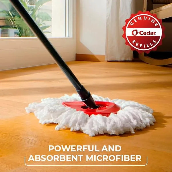 O-Cedar EasyWring Spin Mop Head Replacement (Pack of 12) | Machine Washable | Reusable | Microfiber Refill | Packaging May Vary