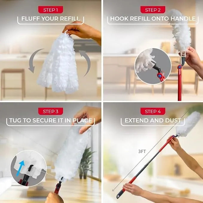 O-Cedar Flex & Catch Heavy Duty Dusting Refills (10 Count) | Disposable Duster Refill | Traps 3X More Dust Than Traditional Feather Duster Secondary image