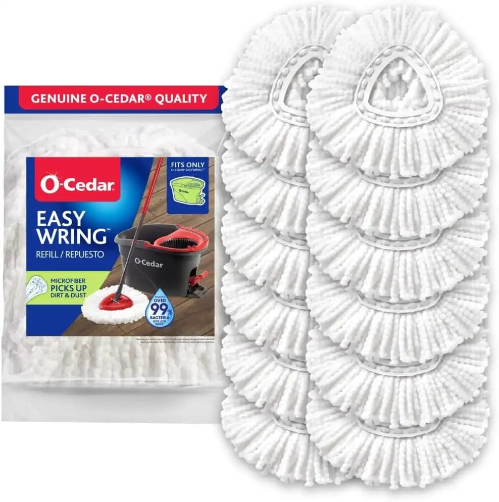 O-Cedar EasyWring Spin Mop Head Replacement (Pack of 12) | Machine Washable | Reusable | Microfiber Refill | Packaging May Vary Main image