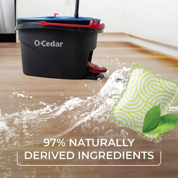 O-Cedar PACS Hard Floor Cleaner, Crisp Citrus Scent | Made with Naturally-Derived Ingredients | Safe to Use on All Hard Floors | Perfect for Mop Buckets, 24 Count (Pack of 6)