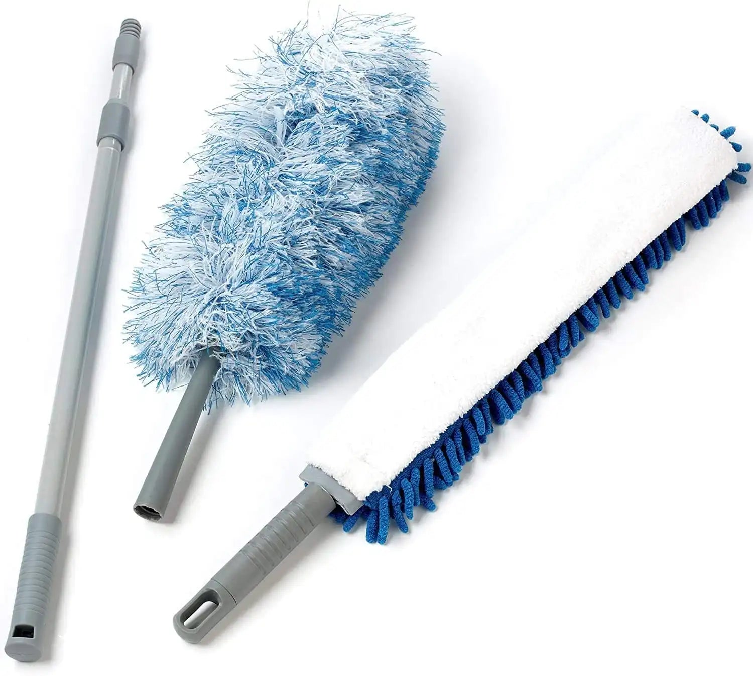 O-Cedar Dual-Action Microfiber Duster w/Telescopic Handle, 3 Piece Set, White, Blue (Pack of 2) Secondary image
