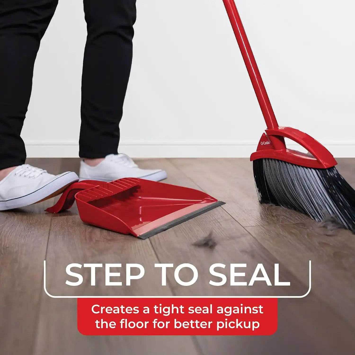 O-Cedar Pet Pro Broom with Step-On Dustpan | Removes Over 99% of Dust & Dirt in One Sweep | Removes 3X More Pet Hair | Quiet Cleaning Tool for Cat and Dog Owners Secondary image