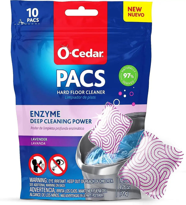 O-Cedar MicroTwist MAX Microfiber Mop with 2 MicroTwist MAX Refills and Lavender and Citrus Floor Cleaning PACS (Variety Pack)