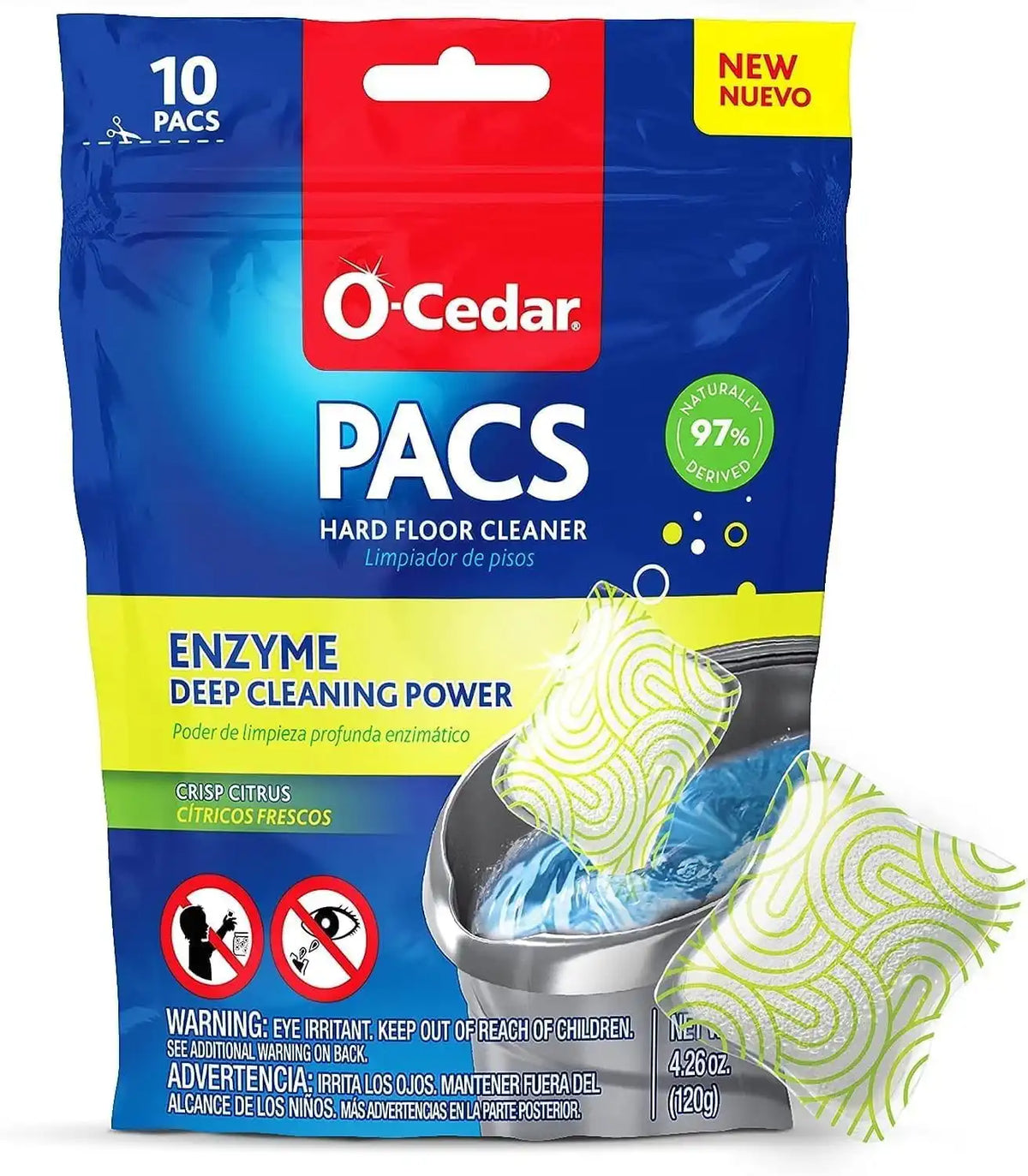 O-Cedar MicroTwist MAX Microfiber Mop with 2 MicroTwist MAX Refills and Lavender and Citrus Floor Cleaning PACS (Variety Pack)