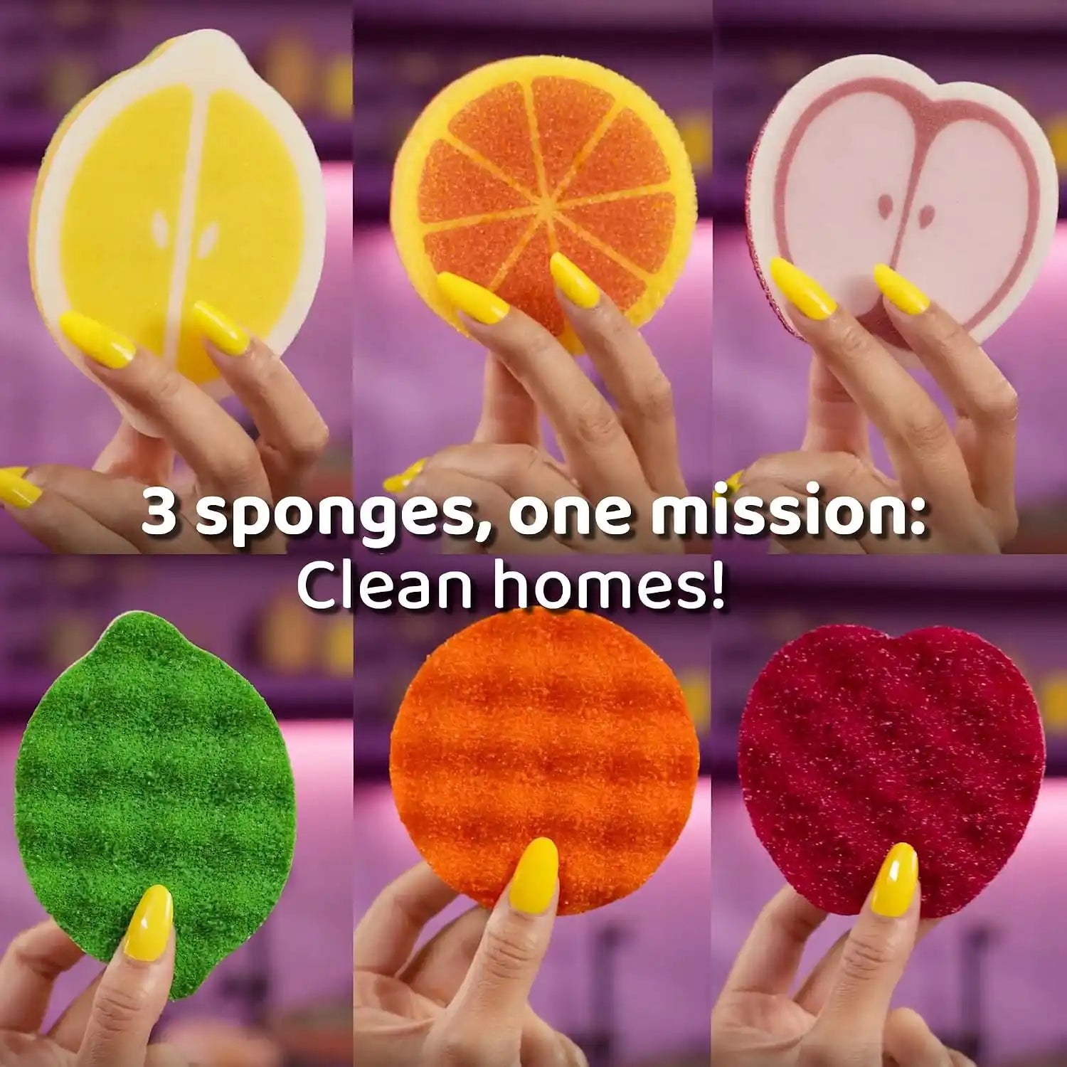 O-Cedar Punch Kitchen Scrub Sponge Variety Pack, 3 Count Secondary image
