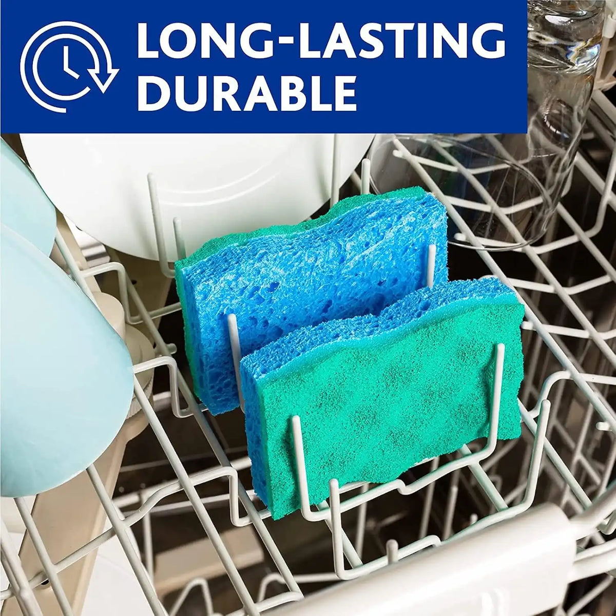 O-Cedar Scrunge Non-Scratch Scrub Sponge (Pack of 6) | Rinse-Clean Surface | Safe for Nonstick Cookware, Glass & All Hard Surfaces