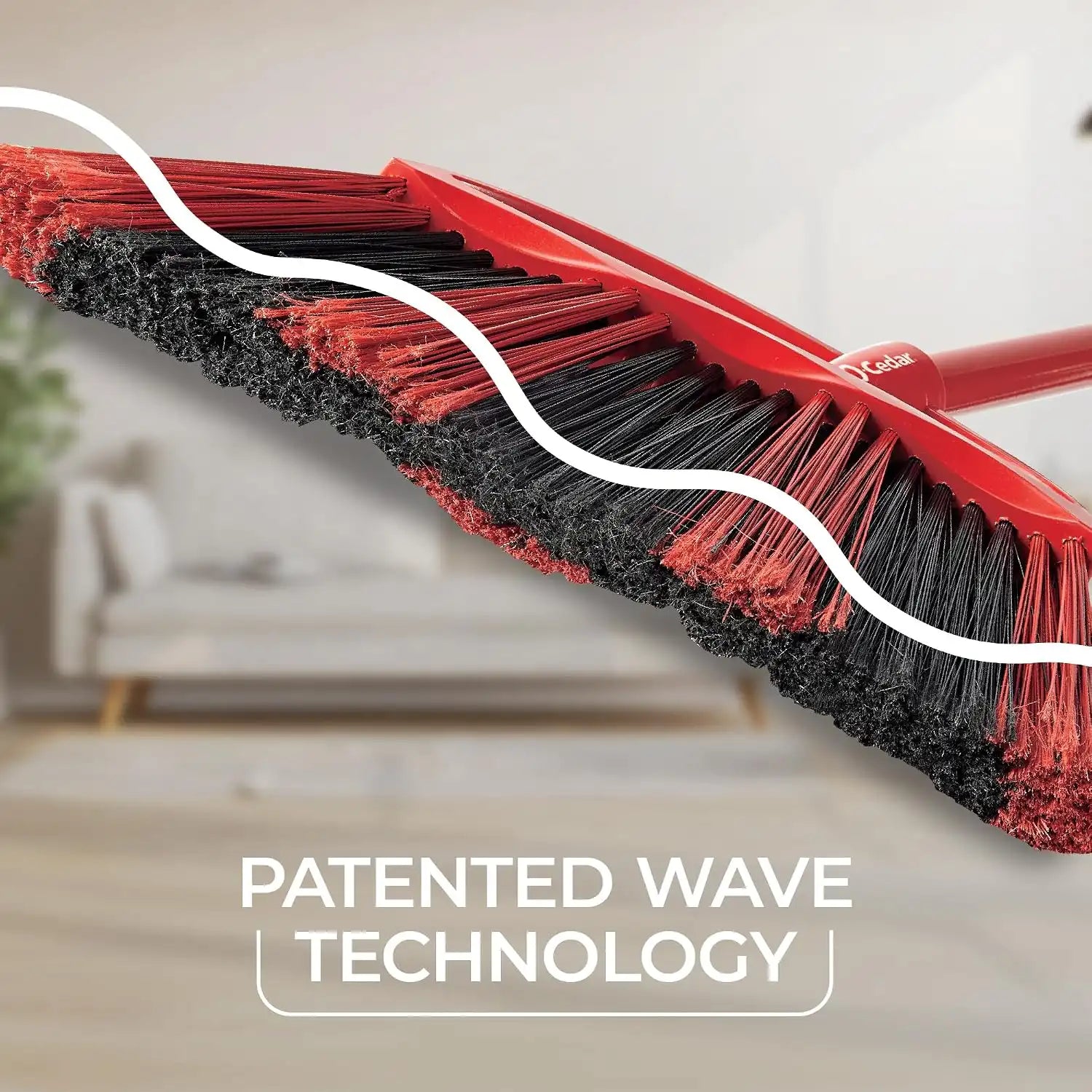O-Cedar One Sweep Broom & Step-On Dustpan Set | Patented Wave Bristles Remove Over 99% of Dirt in One Pass | Lightweight & Quiet for Pet-Friendly Cleaning Secondary image