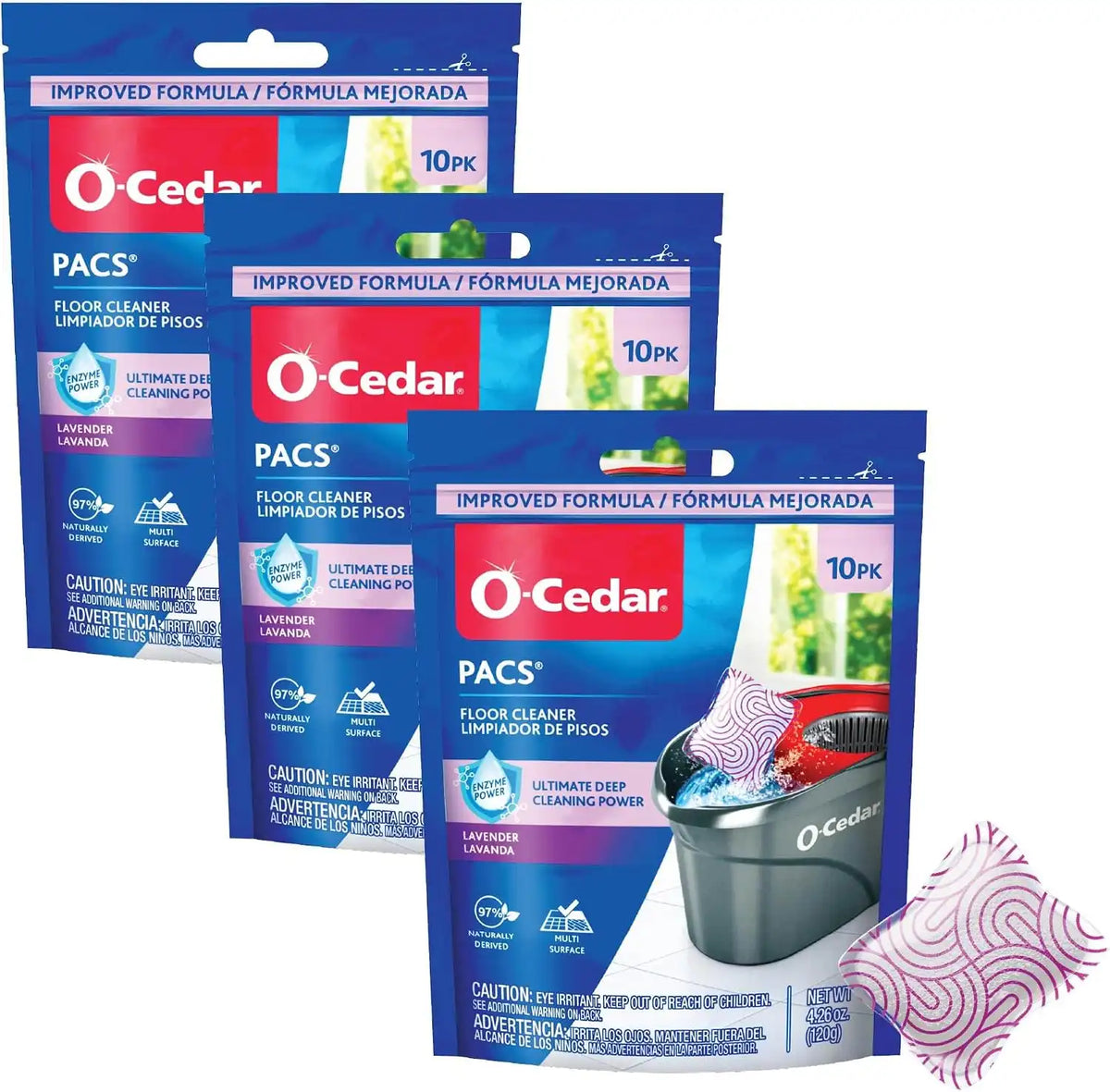 O-Cedar Floor Cleaning 30ct Pacs Lavender Scent 10ct (3-Packs)
