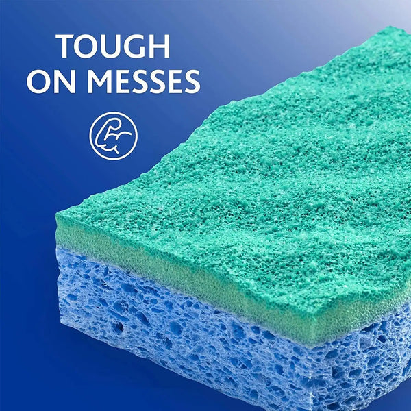 O-Cedar Scrunge Non-Scratch Scrub Sponge (Pack of 6) | Rinse-Clean Surface | Safe for Nonstick Cookware, Glass & All Hard Surfaces