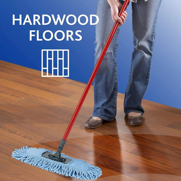 O-Cedar Dual-Action Microfiber Sweeper Dust Mop,Red