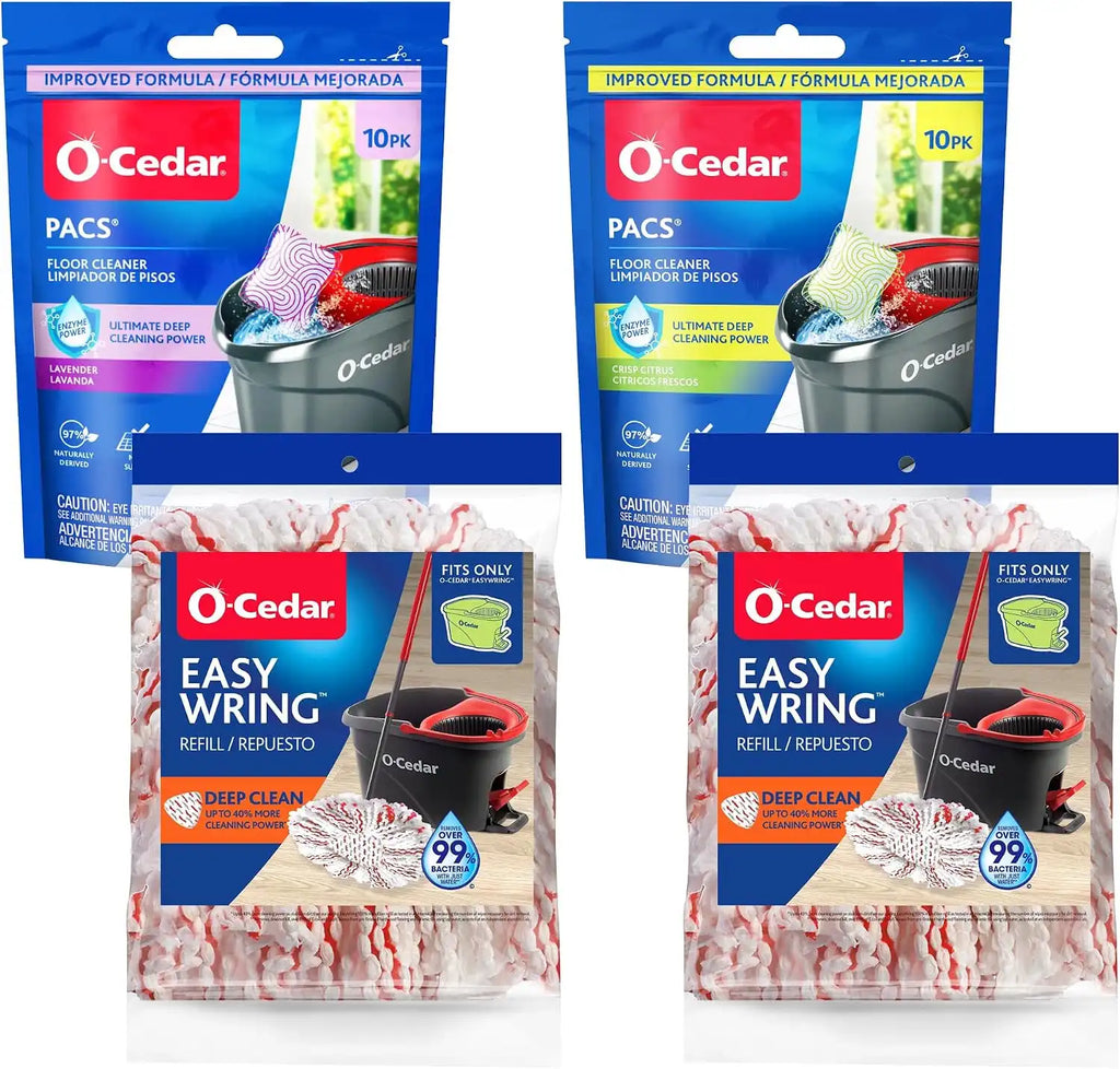 O-Cedar 2 Deep Clean Refills + 1 Citrus and 1 Lavender Pacs (Variety Pack)