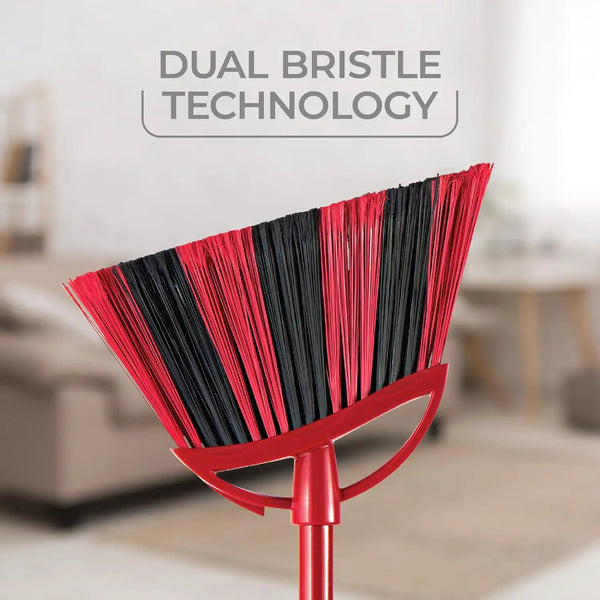O-Cedar One Sweep Broom & Step-On Dustpan Set | Patented Wave Bristles Remove Over 99% of Dirt in One Pass | Lightweight & Quiet for Pet-Friendly Cleaning