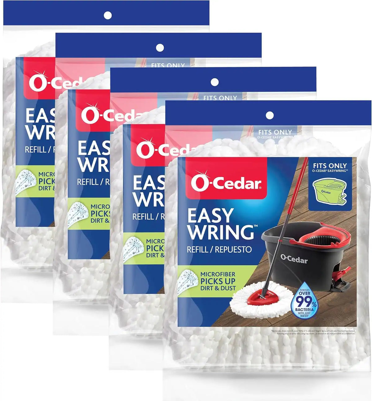 O-Cedar EasyWring Spin Mop Microfiber Refill (Pack of 4) Main image
